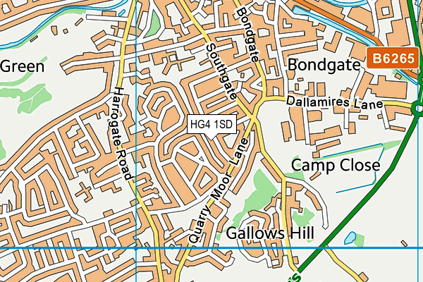 HG4 1SD map - OS VectorMap District (Ordnance Survey) HG4 1SD map - OS VectorMap District (Ordnance Survey)
