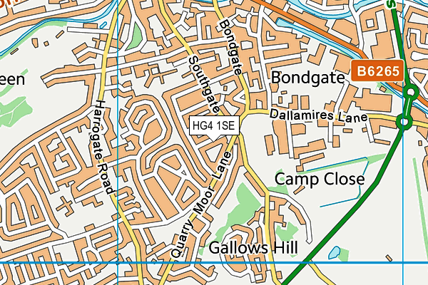 HG4 1SE map - OS VectorMap District (Ordnance Survey) HG4 1SE map - OS VectorMap District (Ordnance Survey)