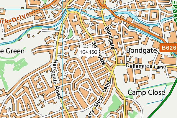 HG4 1SQ map - OS VectorMap District (Ordnance Survey)