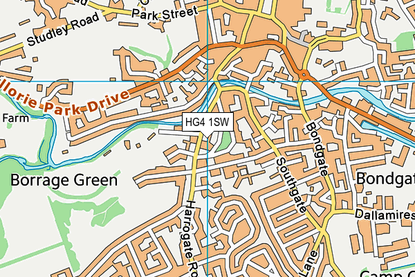 HG4 1SW map - OS VectorMap District (Ordnance Survey) HG4 1SW map - OS VectorMap District (Ordnance Survey)