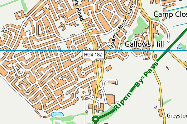 HG4 1SZ map - OS VectorMap District (Ordnance Survey) HG4 1SZ map - OS VectorMap District (Ordnance Survey)
