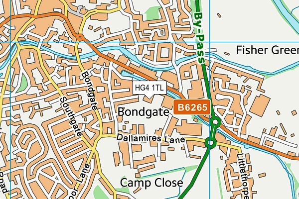 HG4 1TL map - OS VectorMap District (Ordnance Survey) HG4 1TL map - OS VectorMap District (Ordnance Survey)