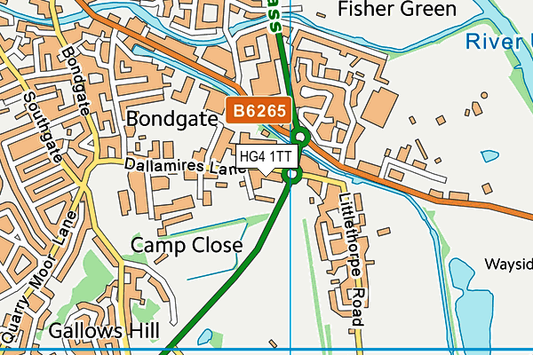 HG4 1TT map - OS VectorMap District (Ordnance Survey) HG4 1TT map - OS VectorMap District (Ordnance Survey)
