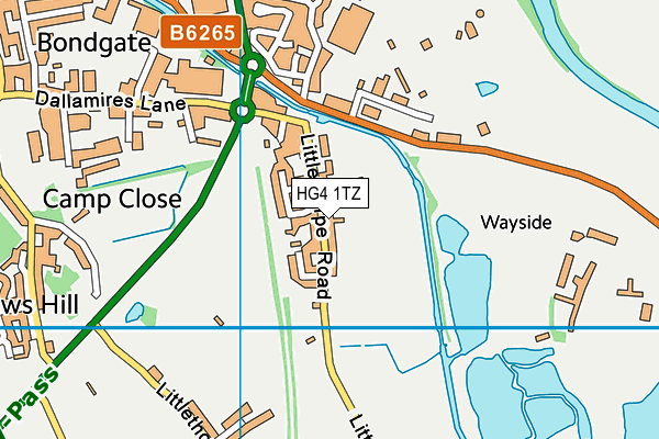 HG4 1TZ map - OS VectorMap District (Ordnance Survey)