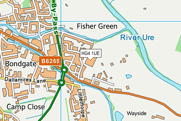 HG4 1UE map - OS VectorMap District (Ordnance Survey) HG4 1UE map - OS VectorMap District (Ordnance Survey)