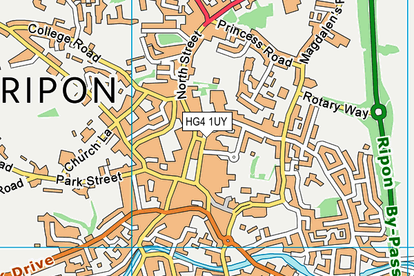 HG4 1UY map - OS VectorMap District (Ordnance Survey)