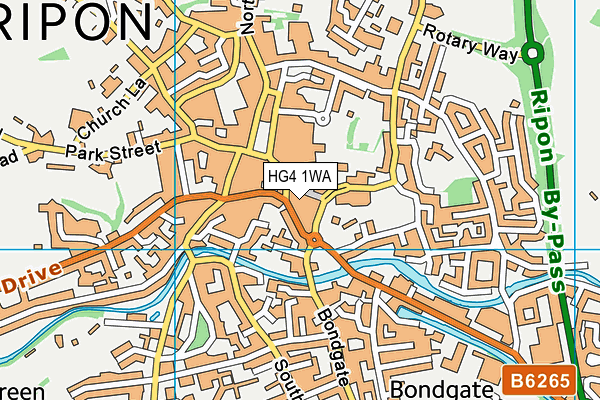 HG4 1WA map - OS VectorMap District (Ordnance Survey) HG4 1WA map - OS VectorMap District (Ordnance Survey)