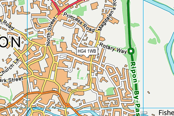 HG4 1WB map - OS VectorMap District (Ordnance Survey) HG4 1WB map - OS VectorMap District (Ordnance Survey)