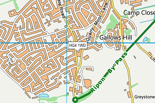 HG4 1WD map - OS VectorMap District (Ordnance Survey) HG4 1WD map - OS VectorMap District (Ordnance Survey)