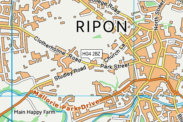 HG4 2BZ map - OS VectorMap District (Ordnance Survey) HG4 2BZ map - OS VectorMap District (Ordnance Survey)