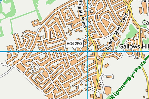 HG4 2PQ map - OS VectorMap District (Ordnance Survey) HG4 2PQ map - OS VectorMap District (Ordnance Survey)