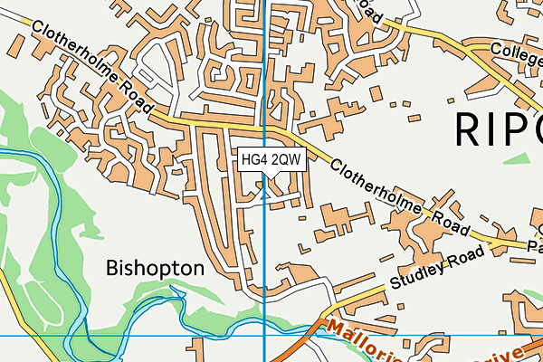 HG4 2QW map - OS VectorMap District (Ordnance Survey) HG4 2QW map - OS VectorMap District (Ordnance Survey)