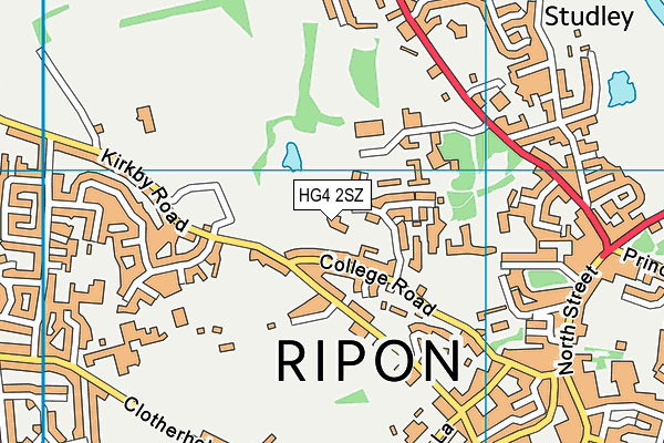 HG4 2SZ map - OS VectorMap District (Ordnance Survey)