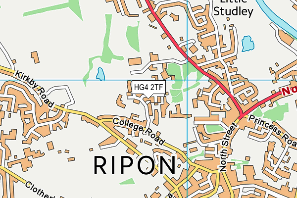 HG4 2TF map - OS VectorMap District (Ordnance Survey) HG4 2TF map - OS VectorMap District (Ordnance Survey)
