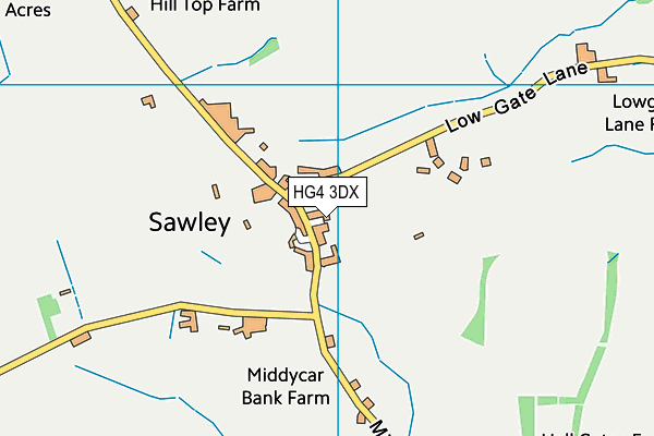 HG4 3DX map - OS VectorMap District (Ordnance Survey) HG4 3DX map - OS VectorMap District (Ordnance Survey)