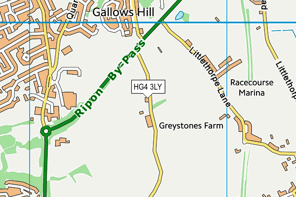 HG4 3LY map - OS VectorMap District (Ordnance Survey) HG4 3LY map - OS VectorMap District (Ordnance Survey)