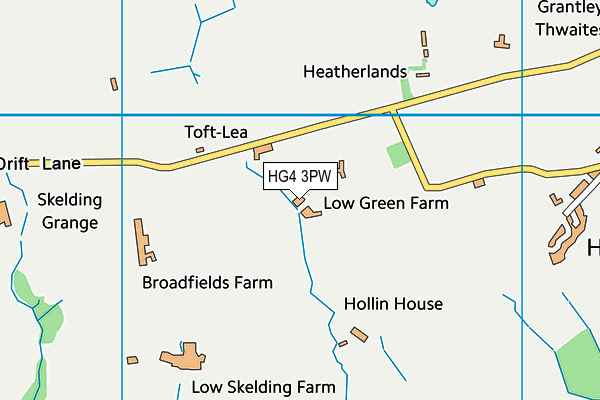 HG4 3PW map - OS VectorMap District (Ordnance Survey) HG4 3PW map - OS VectorMap District (Ordnance Survey)
