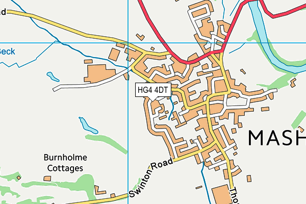 HG4 4DT map - OS VectorMap District (Ordnance Survey) HG4 4DT map - OS VectorMap District (Ordnance Survey)