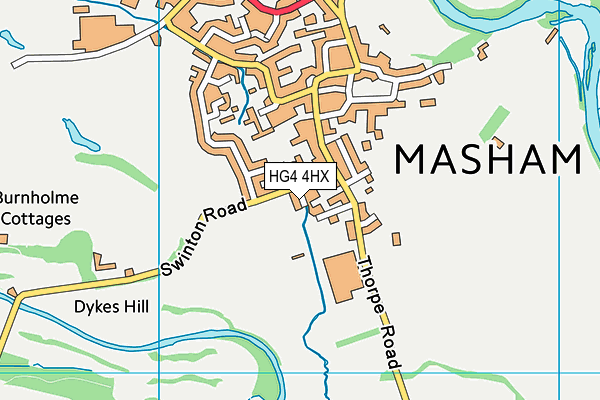 HG4 4HX map - OS VectorMap District (Ordnance Survey) HG4 4HX map - OS VectorMap District (Ordnance Survey)