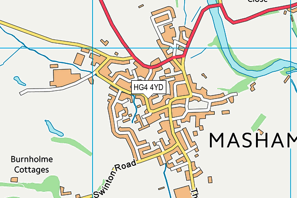HG4 4YD map - OS VectorMap District (Ordnance Survey) HG4 4YD map - OS VectorMap District (Ordnance Survey)