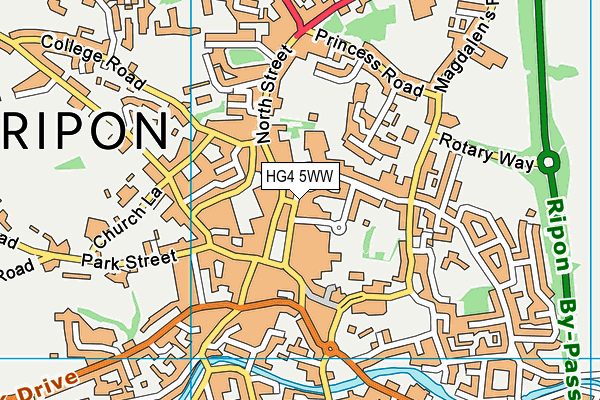 HG4 5WW map - OS VectorMap District (Ordnance Survey)