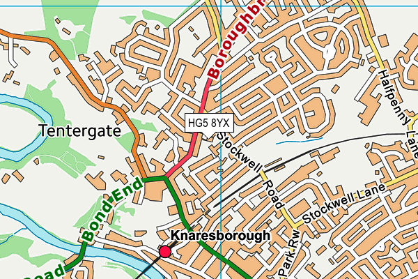 HG5 8YX map - OS VectorMap District (Ordnance Survey)