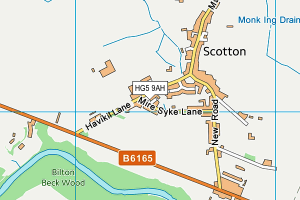 HG5 9AH map - OS VectorMap District (Ordnance Survey)