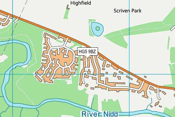 HG5 9BZ map - OS VectorMap District (Ordnance Survey) HG5 9BZ map - OS VectorMap District (Ordnance Survey)