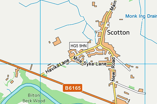 HG5 9HN map - OS VectorMap District (Ordnance Survey)