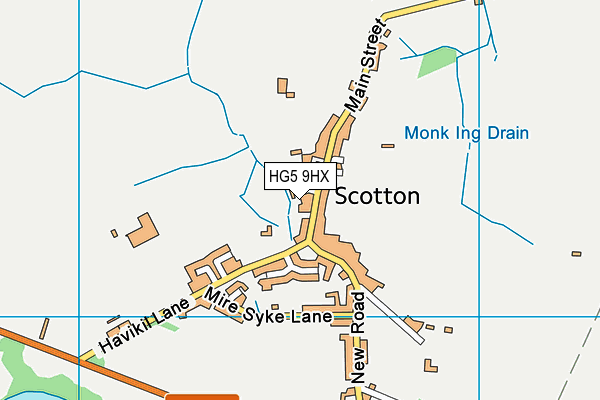 HG5 9HX map - OS VectorMap District (Ordnance Survey)