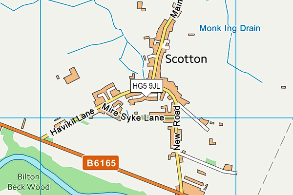 HG5 9JL map - OS VectorMap District (Ordnance Survey)