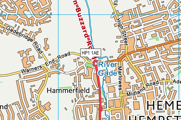 HP1 1AE map - OS VectorMap District (Ordnance Survey) HP1 1AE map - OS VectorMap District (Ordnance Survey)