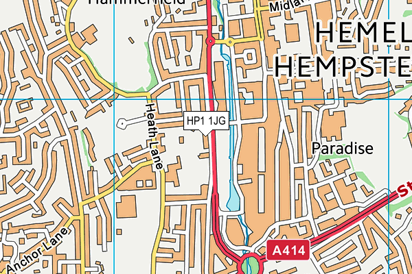 HP1 1JG map - OS VectorMap District (Ordnance Survey)