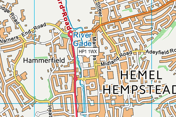HP1 1WX map - OS VectorMap District (Ordnance Survey) HP1 1WX map - OS VectorMap District (Ordnance Survey)