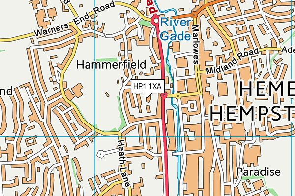 HP1 1XA map - OS VectorMap District (Ordnance Survey)