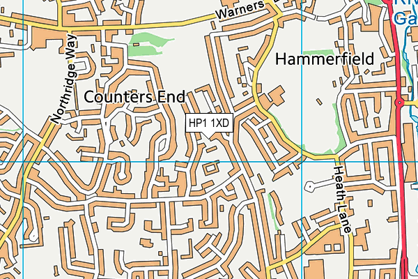 HP1 1XD map - OS VectorMap District (Ordnance Survey) HP1 1XD map - OS VectorMap District (Ordnance Survey)