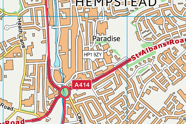 HP1 9ZY map - OS VectorMap District (Ordnance Survey)