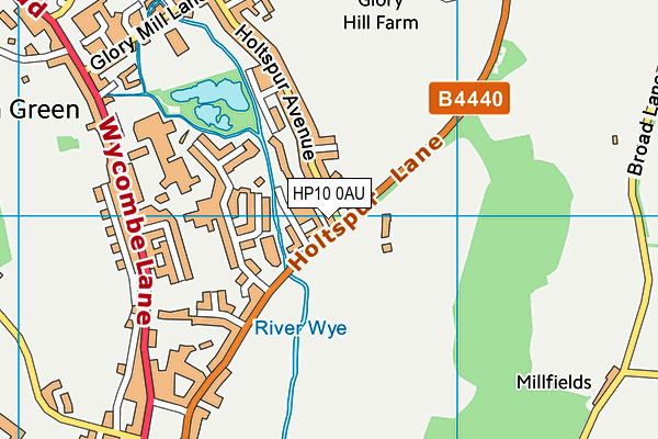 HP10 0AU map - OS VectorMap District (Ordnance Survey)