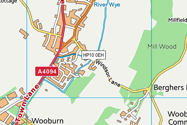 HP10 0EH map - OS VectorMap District (Ordnance Survey)