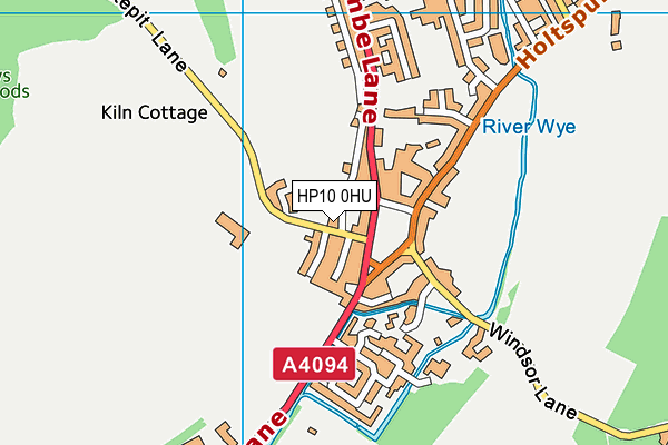 HP10 0HU map - OS VectorMap District (Ordnance Survey)