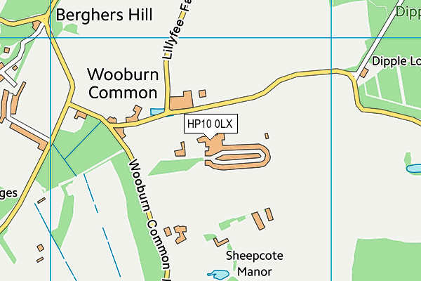 HP10 0LX map - OS VectorMap District (Ordnance Survey) HP10 0LX map - OS VectorMap District (Ordnance Survey)