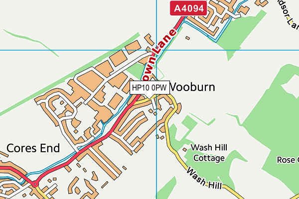 HP10 0PW map - OS VectorMap District (Ordnance Survey) HP10 0PW map - OS VectorMap District (Ordnance Survey)