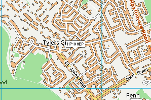 HP10 8BP map - OS VectorMap District (Ordnance Survey)