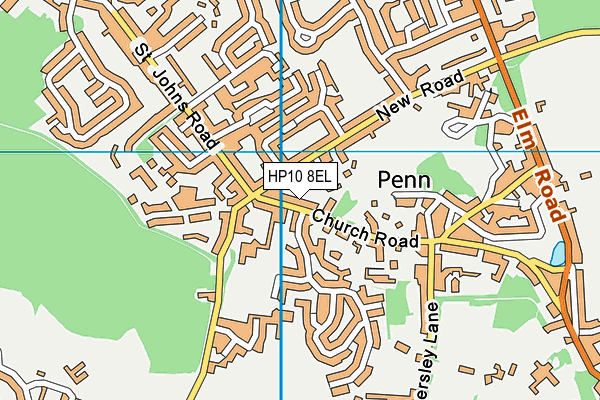 HP10 8EL map - OS VectorMap District (Ordnance Survey) HP10 8EL map - OS VectorMap District (Ordnance Survey)