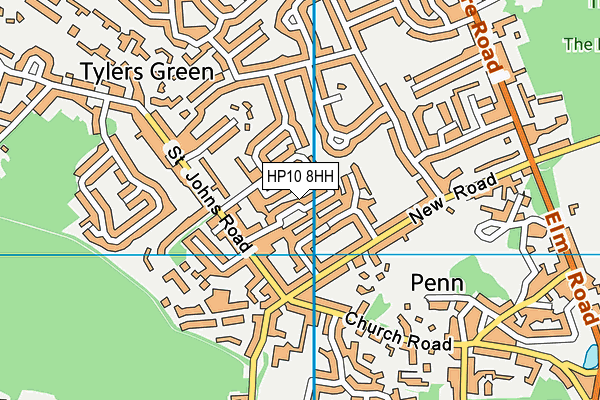 HP10 8HH map - OS VectorMap District (Ordnance Survey)