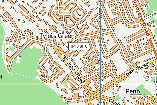 HP10 8HX map - OS VectorMap District (Ordnance Survey) HP10 8HX map - OS VectorMap District (Ordnance Survey)
