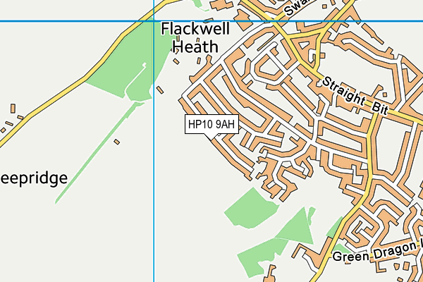 HP10 9AH map - OS VectorMap District (Ordnance Survey) HP10 9AH map - OS VectorMap District (Ordnance Survey)