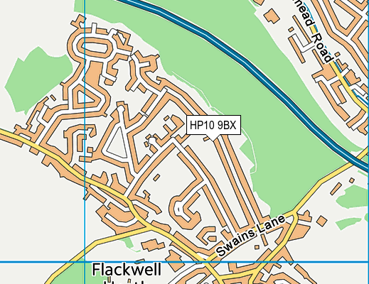 HP10 9BX map - OS VectorMap District (Ordnance Survey) HP10 9BX map - OS VectorMap District (Ordnance Survey)