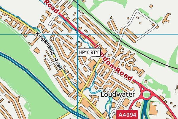 HP10 9TY map - OS VectorMap District (Ordnance Survey) HP10 9TY map - OS VectorMap District (Ordnance Survey)