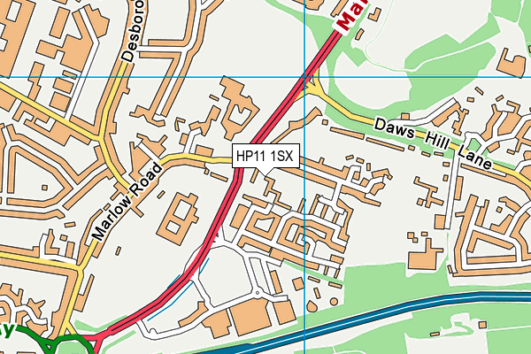 HP11 1SX map - OS VectorMap District (Ordnance Survey)